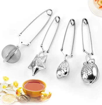 304 Stainless Steel Tea Separator Filter Mesh, Creative Fine Mesh Tea Infuser, Silver Mini Tea Strainer, Tea Bag and Leaf Filter for Tea Sets