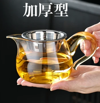 Thickened Heat-Resistant Glass Fair Cup - Premium Japanese Style Kung Fu Tea Set with Integrated Strainer and Server