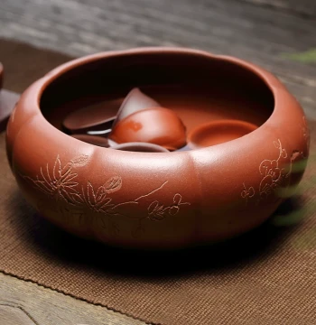 Yixing Purple Clay Large Tea Wash for Home, Water Pot, Brush Washer, Kung Fu Tea Ceremony Accessories, Vessel for Washing Tea Cups