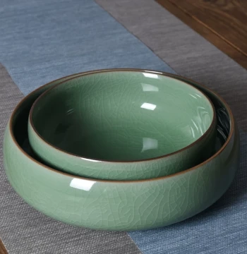 Celadon Ashtray with Ice-Crack Glaze for Kung Fu Tea