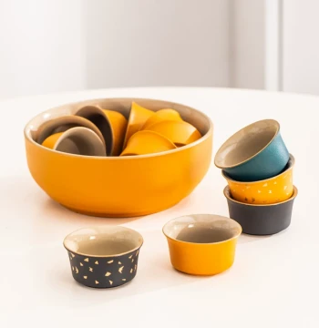 Home Porcelain Teacup Set - Ceramic Tea Wash, Kung Fu Tasting Cups, Host and Guest Cups (6 or 8 Pieces)