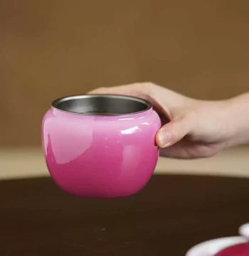 Xinge Ceramic Tea Wash Tea Waste Cylinder Water Bowl with Lid Household Zen Kung Fu Brewing Dry Brew Tea Ceremony Tea Set Accessory