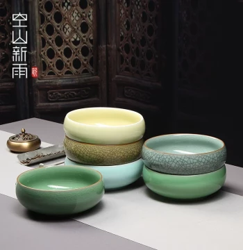 Kongshan Xinyu Large and Extra-Large Tea Wash, Brush Wash, and Water Rinse Bowl: Ceramic Kung Fu Tea Set Accessories and Tea Ceremony Components