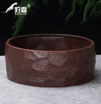 Wood-Fired Vintage Tea Washer - Extra-Large Ceramic and Zisha Pottery Water Bowl for Gongfu Tea Sets and Home Cup Washing