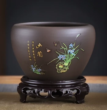 Orchid-specific Flower Pot, Purple Clay Ceramic, Suitable for Spider Plant, Phalaenopsis, Clivia, Creative Chinese Style Green Plants, Pothos Bonsai Pot