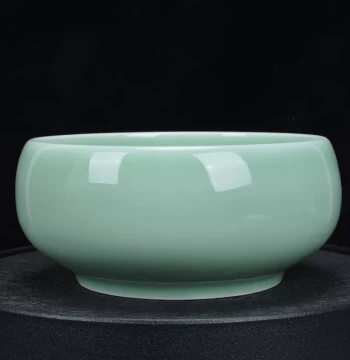 Kung Fu Tea Utensils, Celadon Ceramic Tea Bowl, Tea Basin, Tea Cup Basin, Large Brush Washer, Water Vessel
