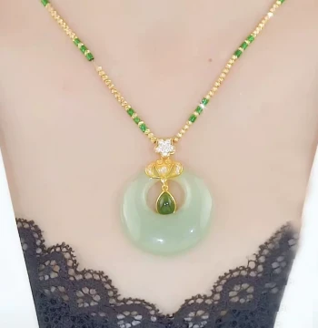 New Natural Old-Kun Hetian Jade Peace Buckle Pendant for Men and Women, Authentic Jade Ornament, Natural Jade Stone Necklace Drop