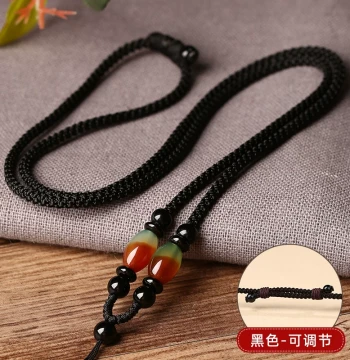 Adjustable Braided Necklace Cord for Jade and Agate Pendants; High-End Unisex Jade Ornament Hanging Rope