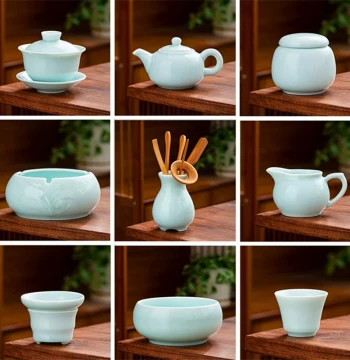 Ceramic Kung Fu Tea Set Individual Items: Lidded Bowl, Teapot, Filter, Tea Ceremony, Tea Washer, Fairness Cup, Sea Cup, Ashtray