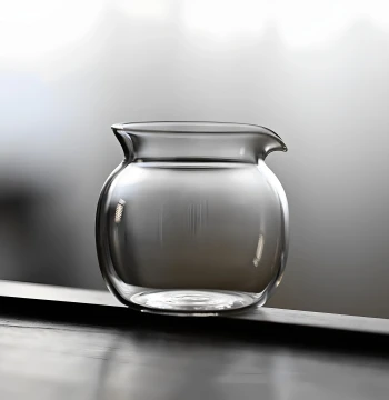 Handcrafted Earless Heat-Resistant Glass Fairness Cup – Tea Server and Equalizing Cup for Traditional Tea Ceremonies