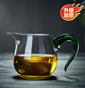 Premium Thickened High-Temperature Resistant High-Borosilicate Glass Fairness Cup, Tea Sea Filter, Kung Fu Tea Divider Set, Three-Piece Tea Ware Set