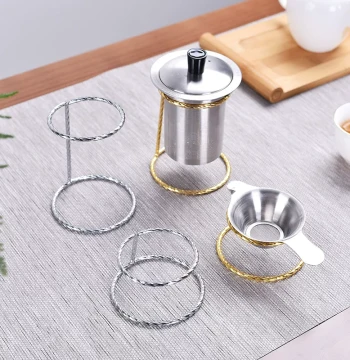 Stainless Steel Tea Strainer Stand with Base: Creative Holder for Kung Fu Tea Filters and Tea Ceremony Accessories