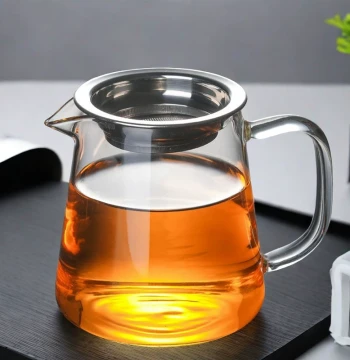 Large and Small Glass Fairness Cup (Gongdao Bei) - High-Grade Borosilicate Heat-Resistant Tea Strainer Integrated Tea Ware Divider 1000ML