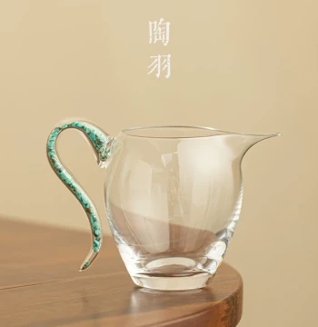 Turquoise Glass Fairness Cup Tea Divider, High-Temperature Resistant Tea Sea, Anti-Scald Thickened Handmade Glass, Premium Kung Fu Tea Set