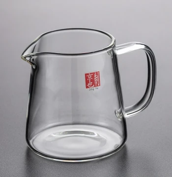 Heat-Resistant High Borosilicate Glass Fair Cup - Thickened Tea Sea with Built-in Filter Mesh and Tea Strainer for Gongfu Tea Ceremony Accessories