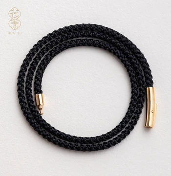 Huasu Hand-Braided Thick Pendant Cord with Hidden Clasp, Fade-Resistant Necklace String for Gold and Jade, Unisex
