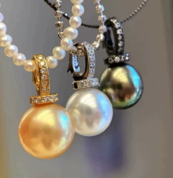 Silver-Plated Pearl Necklace Pendant Empty Setting with Openable Universal Clasp - Tube Buckle for Jade, Beeswax, and Round Pendants
