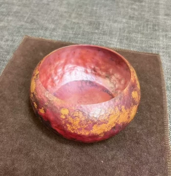 Hand-Forged Fire-Colored Purple Copper Jianwater Tea Washing Bowl, Tea Residue Bowl, Water Rinse, and Ashtray for Kung Fu Tea Sets