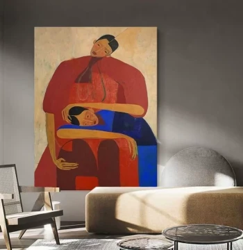 Hand-Painted Oil Painting: Picasso Abstract Figures for Living Room Decor, Artistic Sofa Background Wall, and Entryway Hallway Hanging Art