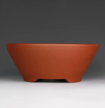 Manmuren Zisha Yixing Zisha Flower Pot, Bonsai Pot, Classical Plain Surface Premium Handmade Red Clear Clay Pot for Green Plants, Free Shipping