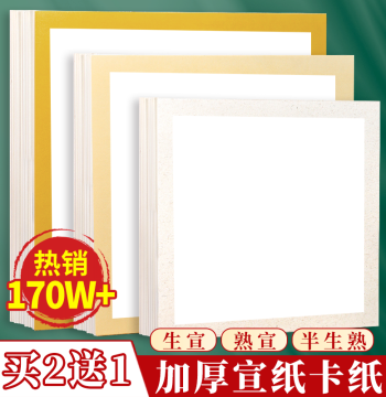 Thickened Chinese Painting Xuan Paper Cards: Blank Raw and Sized Xuan for Gongbi, Calligraphy Practice, Semi-Sized Watercolor, Soft Card Mounts, and Artwork