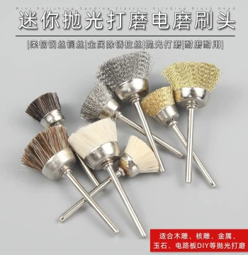 Electric Grinder Boar Bristle and Steel Wire Brush Head Polishing Grinding Wheel for Rust Removal, Cleaning Walnut and Vajra Bodhi Collectibles, Electric Tool