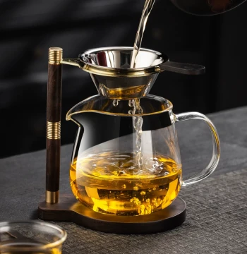 Lazy Person Tea Brewing Stand Glass Fairness Cup Tea Strainer Rack Easy Brew Rack Filter Mesh Stand Kung Fu Teaware Tea Divider