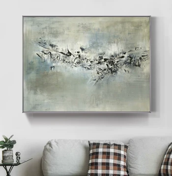 Dafen Village Oil Painting - Zhao Wuji Style Abstract Post-Modern Hand-Painted Art - Light Luxury Sofa Decoration for Living Room