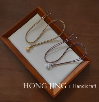 Hongjing Handmade 1.5mm Silver Wire Sparkling Bright Thread Sweater Chain Jade Gold Pendant Hanging Cord Clavicle Necklace Cord