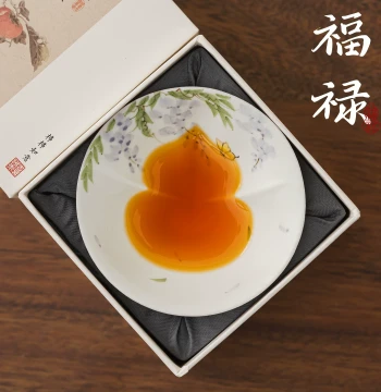 Hongzhu Hand-Painted Wisteria Fulu Cup Ceramic Master Cup Personal Tea Cup Premium Gourd-Shaped Tasting Cup