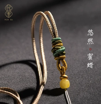 Gold Jade Pendant Cord - Necklace Rope for Jade, Amber, and Safety Buckle Pendants, Semi-Finished Braided Necklace