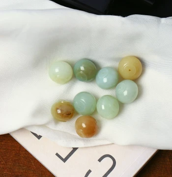 Natural Russian Hetian Jade Carved Lantern Bead Pendant, Unisex Jade Pendant Jewelry
