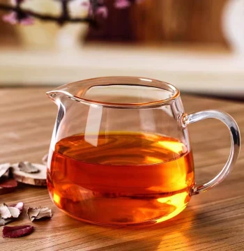 Beidashi Glass Fairness Cup - Thickened Heat-Resistant Tea Divider with Handle and Filter, Kung Fu Tea Gongbei for Home Use, Tea Sea