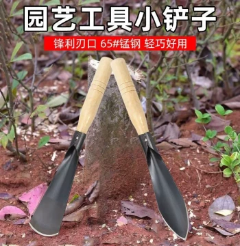 Shovel Wild Vegetable Digging Wooden Handle Iron Gardening Flower Growing Vegetable Planting Weed Removal Soil Loosening Small Tool Pointed Shovel Flat Shovel