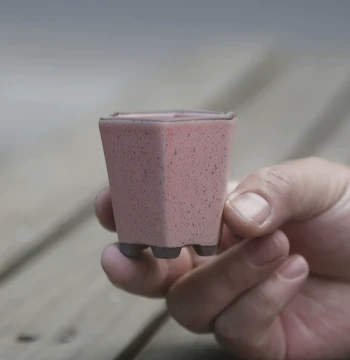 Minimalist Mini Thumb Pot for Controlled Succulent Growth - New Zisha Small Ceramic Desktop Green Plant Bonsai Pot, Unglazed