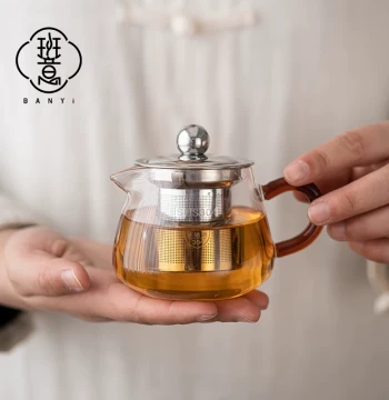Mini Fair Cup for Tea Brewing 304 Stainless Steel Liner with Filter Tea Divider Uniform Cup Tea Sea 200ML Heat-Resistant Glass