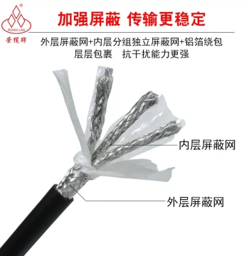 4/6/8/10/12 Core Independently Grouped Twisted Shielded Cable, Oil-Resistant Anti-Interference Drag Chain Cable for CNC Machines