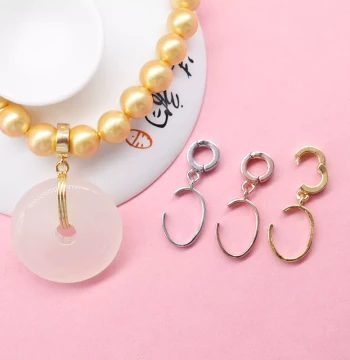Double-Opening Safety Buckle Universal Pendant Clasp for Jade, Emerald, Donut-Shaped Pendants, and Jewelry Accessories