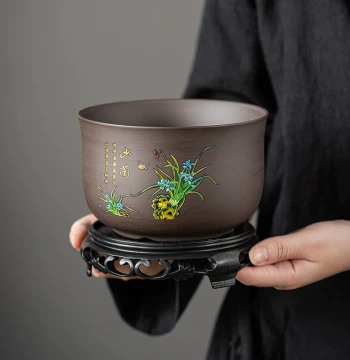 Specialized Zisha Ceramic Flower Pot for Orchids - Suitable for Spider Plants, Phalaenopsis, Clivia, Ferns, and Asparagus Ferns