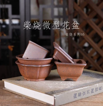 Zizaiwu Selected Zisha Flower Pot - Wang Fei Model Wood-Fired Bonsai Pot 05, Retro Kiln Transformation, Micro Miniature Pottery