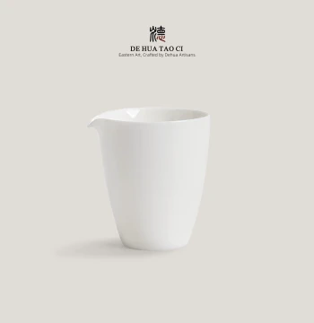 Dehua Ceramic Fair Cup - Mutton Jade White Porcelain Large Tea Sea, Uniform Cup, Tea Divider for Kung Fu Tea Brewing