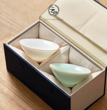 Ru Kiln Teacup, Douli Cup with Crackled Glaze (Can be Cultivated). Master Cup, Couple's Pair. High-End Exclusive Single Tasting Cup