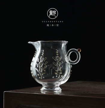 Qifengju Chinese High Borosilicate Transparent Glass Fair Cup, Thickened Heat-Resistant Tea Server for Home Use, Gongbei, Uniform Cup