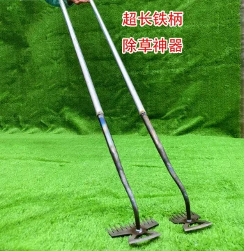 New Extra-Long 8-Tooth and 11-Tooth Manganese Steel Dual-Use Weeding Tool, Hand-Held Root-Pulling Device, Soil Loosener, and Wild Vegetable Spade