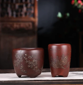 Clearance Sale: Ti Huaxuan Pot; Yixing Zisha Small Bonsai Pot for Succulents, Orchids, and Orchid Grass; Premium Miniature Edition