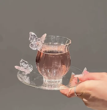 Butterfly Master Cup - Premium Glass Kung Fu Tea Cup for Personal Home Use, Elegant Tea Tasting Vessel
