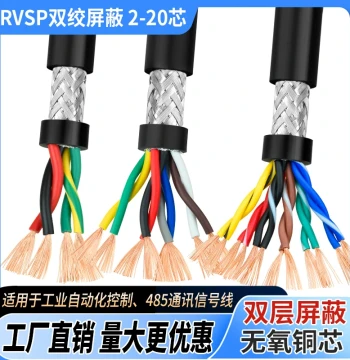Pure Copper RVSP485 Communication Signal Cable, 2/4/6/8 Core Twisted Pair Shielded Wire, 0.2/0.3/0.5/0.75 mm²