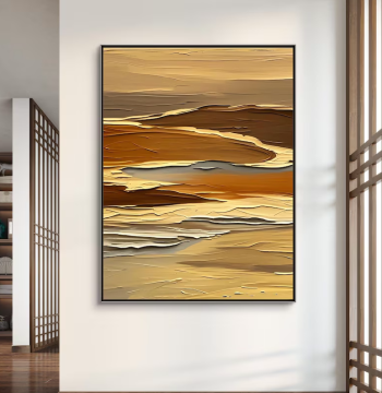 Dafen Village Hand-Painted Oil Painting: Abstract Landscape Scenery, Textured Floor or Wall Art Decor for Living Room, Entryway, and Hallway