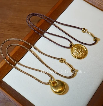 Hongjing Handmade 2.5mm Clavicle Chain Jade and Gold Pendant Cord, Eight-Strand Necklace Rope, Unisex Style