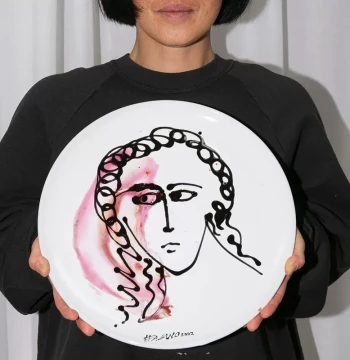 Italian Fasano Plate Hand-Painted Figures Western Dining Plating Art Ornament Porcelain Plate Design Counter Decoration